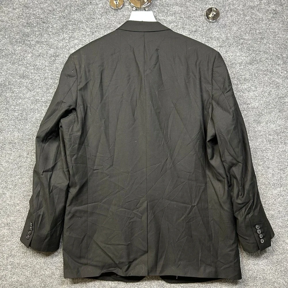 Unbranded Blazer Men 46 Black Good 3-Button Notch Lapel Business Formal Jacket